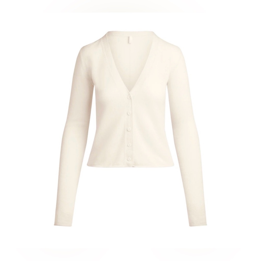 NWT Skims 100% Cashmere Cardigan Size M– Luxe Soft Essential. Color -Egret - Picture 3 of 6